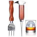 Ice Pick set of 2-7.24 Inch and 6.8Inch Stainless Steel Ice Crusher with Wood Handle, Japanese Style Ice Chipper Ideal for Bars and Home