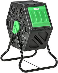 Outsunny 17 Gallon Compost Bin, Rotating Composter, Compost Tumbler with 24 Ventilation Openings and Steel Legs