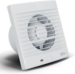 EINTTAX 4 Inch 100mm Bathroom Extractor Fan, 12W Silent Powerful Extractor Fan, Airflow 130m³/h, Wall/Window Mounted Ventilation Exhaust Fan for Bathroom Kitchen Toilet - White (No Timer)