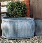 Bowley & Jackson Vintage style oval shaped galvanised dolly planter