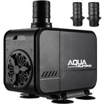45W Aquarium Pump, Adjustable Flow Water Pump Pond Pump, 3000L/H Submersible Water Pump with Filter and 3 Nozzles 19mm / 22mm / 25mm, Max Delivery Head 3 m, for Pond Fountains, Aquarium, Rock Garden