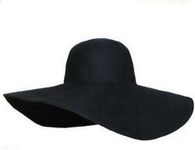 Women's Ridge Wide Floppy Brim Summer Beach Sun Hat Straw Cap Party Garden Travel (Black)