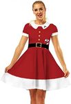 Plustrong Womens Christmas Dress 3D Print Ugly Christmas Sweater Party Dress Swing Midi Dress, Red Mrs Claus 026, Medium