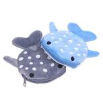 cute whale shark coin purse, shark wallet novelty purse aesthetic kawaii accessories with zipper funny small plush girls wallet, 5.1 x 4.7 inches, Coin Purse