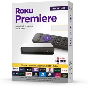 Roku Premiere Streaming Media Player HD/4K/HDR Simple Remote and Premium HDMI Cable, Black & Bundle Swanky Cables HDMI Cable, 3920R