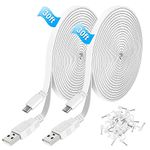 2Pack 30FT Flat Power Extension Cable Compatible with WyzeCam, Wyze Cam Pan, Yi Camera,NestCam Indoor,Blink,Amazon Cloud Camera,USB to Micro USB Charging Cord for Home Security Camera (2Pack)