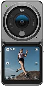 DJI Action 2 Dual-Screen Combo-4K Action Camera with Dual OLED Touchscreens, 155° FOV, Magnetic Attachments, Stabilization Technology, Underwater Camera Ideal for Vlogging and Action Sports