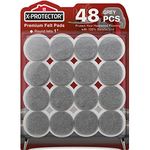 Felt Furniture Pads X-PROTECTOR - 48 PCS 1" - Felt Pads Floor Protectors - Chair Felts Pads for Furniture Feet Wood Floors - Best Furniture Pads for Hardwood Floors - Protect Your Hard Floors! (Grey)