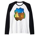 FUN CAMPING TEE. TENT CAMP, ARCHERY, BOW AND ARROW TARGET Raglan Baseball Tee