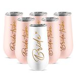 ElegantPark Bridesmaid Proposal Gifts Bride Tribe Champagne Flutes Tumblers Set of 6 Wedding Bachelorette Party Gifts for Bride Tribe Bridal Shower Gifts Mug Cups 6 OZ