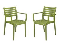 Supreme Empire Premium Plastic Chair (M. Green), Set of 2