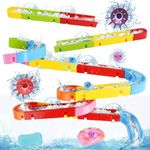 Fajiabao Toddler Bath Toys 38 PCS Mold Free Bath Toys for Kids 3-5 DIY Bathtub Water Toys with Suction Cups Slippery Slide Track Christmas Birthday Gift for Boys Girls Shower Games Ages 2 3 4 5 6 7 8