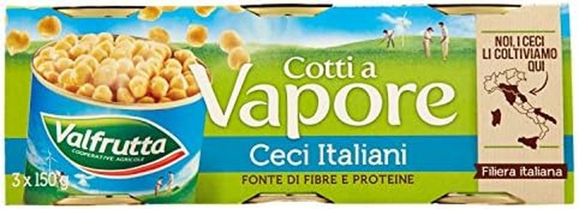 Valfrutta Ceci Italiani Cotti a Vapore, 3 x 150g