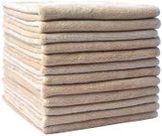 KinHwa Reusable Face Cloths Soft Makeup Remover Cloth Microfiber Washcloths Facial Cleaning for Women 12inch x 12inch 12 Pack Cream