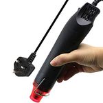 Handheld Hot Air Gun, Homidic 2m Ultra-Long Cable Portable Heat Gun for DIY Shrink Wrapping, Plastic, Fabric, etc. Mini 300W Multi Function Electrical Heat Tool (Black Red Color)