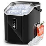 Ice Makers Countertop Nugget Ice Cubes, Pebble Ice Maker with Soft Chewy Pellet Ice, 10,000pcs/33Lbs/Day, Self-Cleaning, One-Click Operation, Portable Nugget Ice Machine for Home Office Kitchen