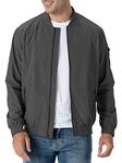 Rdruko Men's Lightweight Bomber Jacket Windbreaker Casual Stylish Fashion Golf Spring Fall Jacket(Dark Gray, CA XXXL)