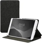 kwmobile Case Compatible with Huawei MediaPad M3 8.4 - Case PU Leather and Canvas Cover with Stand Feature - Dark Grey/Black