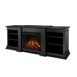 Real Flame Fresno G1200-X-B Entertainment Unit in Black with Electric Fireplace