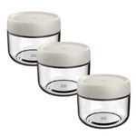 Eidoct 3-Pack 10oz Glass Jar with Screw Lid Leakproof Overnight Oats Container, Yogurt Jars, Oatmeal Salad Jars, for Cereals Milk Fruit Condiment Dressing(3-Pack 280ml White)