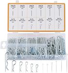 ZELCAN 300pc Split Cotter Pin and Hair Pin Set Zinc Plated 45# Steel Cotter & Hitch Pin Assortment Kit | M1.6 M2.5 M3.2 M4 3/32" 5/32" 5/64" 7/64" 9/64" Split Pin and R Clip Fasteners