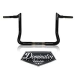 Dominator Industries 1 1/4 inch Meathook Monkey Bagger Ape Hanger, 12 inch Rise, Gloss Black