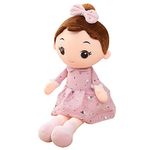 Rag Doll for Girls, Girls Rag Doll, Super Soft Baby Doll with Dress, Cute Little Girls Plush Doll Toy Princess Girl Doll for Halloween Christmas Birthday Gift Halloween Decor, 17.7 Inch