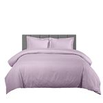 300 Thread Count Stripes Duvet Cover Set 100% Egyptian Cotton with matching pillow). King/California King Lilac