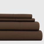 ienjoy Home Beckham Luxury Soft Brushed Bed Sheet Set, Hypoallergenic, Deep Pocket, Twin X-Large, Chocolate