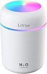 LtYioe Humidifier Portable Mini Humidifiers for Bedroom, Personal Desktop Air Humidifier with Colorful Cycling Light, 2 Mist Modes and Auto Shut-Off, Super Quite for Office Home Car(White)