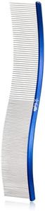 Pet Comb Stainless Steel Comb for Dogs Cats Pet Hair Comb for Grooming Curved with Rounded and Smooth Ends Stainless Steel Teeth Tools for Remove Tangles and Knots (BULE)