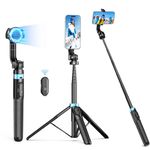 Tobeape 64” Magsafe Phone Tripod & Selfie Stick Tripod, Extendable Portable Tripod for iPhone with Wireless Remote, Magnetic Cell Phone Tripod Stand Compatible with iPhone 16/15/14/13/12/Android