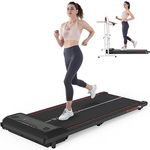 CITYSPORTS Under Desk Treadmill, 550W 110KG Capacity Portable Walking Treadmill for Home Office with Remote LED Display (Black Red)…