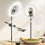 Sensyne 12" Desk Ring Light with Stand and Phone Holder, Overhead Phone Mount for Video Recording, Zoom Meeting, Live Streaming, Tiktok, YouTube，Compatible with iPhone, Android, Cameras