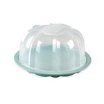 Nordic Ware 50099AMZM Translucent Bundt Cake Keeper, Interior 10.7 x 10.7 x 6.1 in, Sea Glass Base