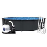 Onyx Above Ground Resin Pool with Liner, Skimmer, 16" Sand Filter, 3/4 HP Pump, Ladder & Fittings (15')