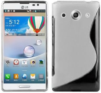 cadorabo Coque pour LG Optimus G Pro, Semi Transparent Design S-Line Gel Silicon TPU Etui LG Optimus G Pro Housse de Protection Anti Choc Souple Case Cover Bumper pour LG Optimus G Pro