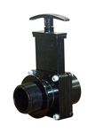 Valterra 7108 ABS Gate Valve, Black, 1-1/2" FPT x MPT