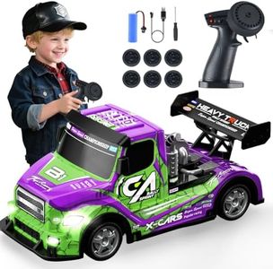 BEZGAR RC Drift Car | 2.4GHz 4WD Remote Control Car with Color-Shifting Lights & Dual Tire Sets | 20 Min Playtime RC Cars for Kids | Racing Toy Remote Control Truck for Boys Girls Adults (Green)