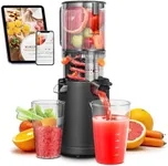 Cold Press Juicer, Aobosi Juicer Machines with 5" Large Feed Chute Fit Whole Fruits & Vegetables, Slow Masticating Juicer Self Feeding Effortless, Auto-cutting Auger, Triple Filter