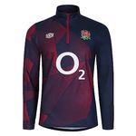 Umbro Mens England Rugby Warm Up Mid Layer Top 2023 2024 Navy Blazer/Red M