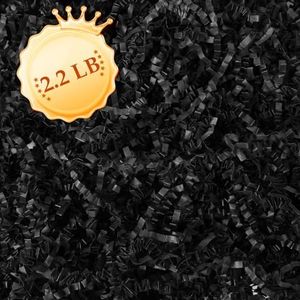 DUOTAN Black Crinkle Cut Paper Shred Filler (2.2 LB), Shredded Paper for Gift Basket Filler, Gift Wrapping, Crinkle Paper Decoration for Birthdays, Weddings, Anniversaries