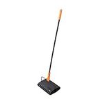 Addis Carpet Sweeper Manual Roller Floor Cleaning for Hard Floors and Carpets, Non Electric manual push, supplied with comb brush cleaner, Black and Orange