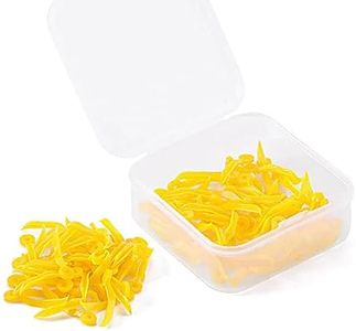 LA MIERE 100/Box Diastema Wedges, Disposable Plastic Poly-Wedges Dental Fixing Wedge with Hole, Compress on Entry and Flare Upon Medium : 15mm (Yellow)