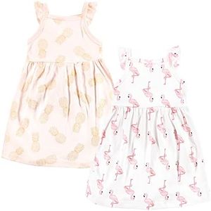 HUDSON BABY Baby Girls' Cotton Dresses, Flamingo Pineapple, 12-18 Months