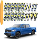 WEIMELTOY LED Interior Light Kit Package for Toyota Tundra 2007-2021 Interior Map Dome Lights + Vanity Mirror Lights + License Plate Light + Install Tool etc. (20pcs LED bulbs total)