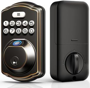 Veise Fingerprint Door Lock, Keyless Entry Door Lock, Electronic Keypad Deadbolt, Biometric Smart Locks for Front Door, Auto Lock, Anti-Peeking Password, Easy Install, Oil Rubbed Bronze