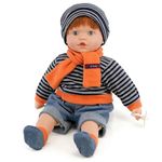 The Magic Toy Shop Bibi Doll - 18" Realistic Lifelike Sleeping Soft Body Ginger Baby Dolls with Freckles & Baby Sounds (Boy)