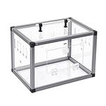 AideeGrowth Small Animal Carrier, Travel Portable Carrier Cage, Hamster Cage with Aluminum Alloy Frame and Acrylic Boards for Guinea Pig Hedgehog Hamster Rat Parrot Bearded Dragon Lizard Reptile