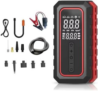TOMAHAWK JSI-9695 Multi-Function Car Jump Starter | 8000 mAh Powerbank + 150 PSI Air Compressor + LED Light | 400A Portable Engine Booster (800A Peak)